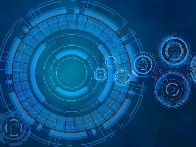 Symbolbild Sicherheitsberatung Digitale Zahnräder die ineinander greifen